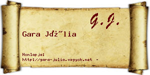 Gara Júlia névjegykártya